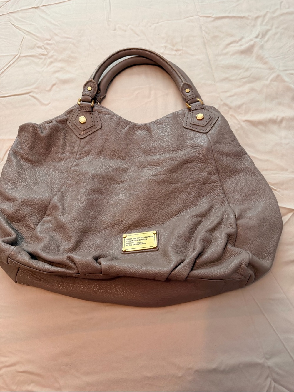 Marc by Marc Jacobs Classic Q Standard Supply Gray Leather Satchel Handbag